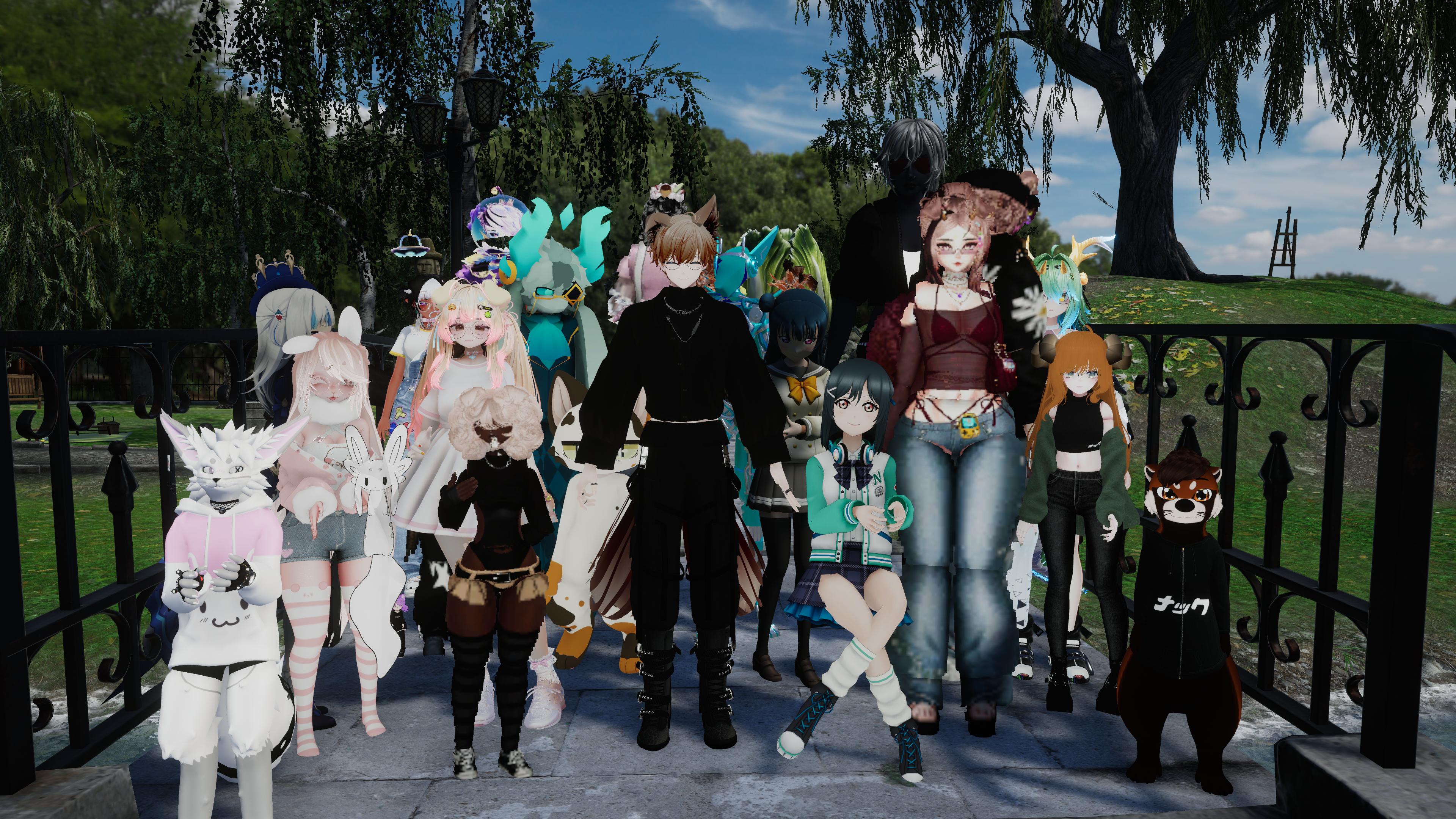 The VRChat audience enjoying a live performance