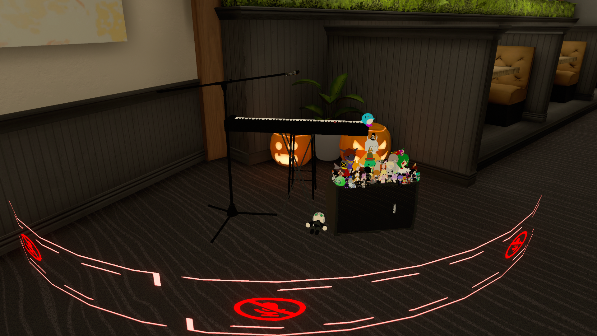 The piano zone indicator showing the area where you must stay muted